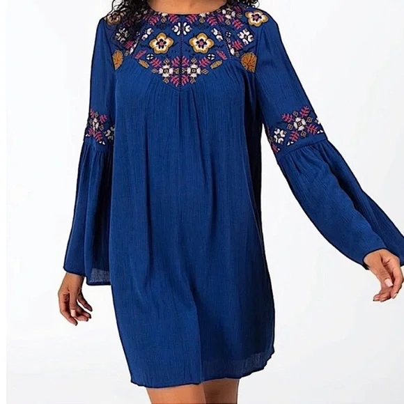 Blue Rain | Dresses | Francescas Blue Rain Waverly Embroidered Mini Dress  Large | Poshmark